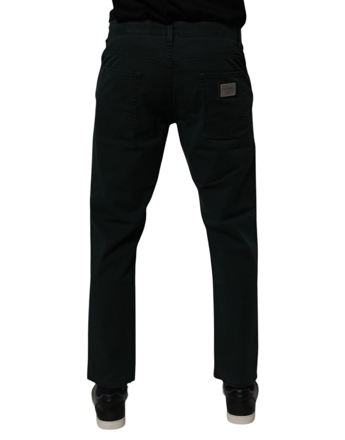 Dolce & Gabbana Dark Green Cotton Loose Men's Denim Jeans