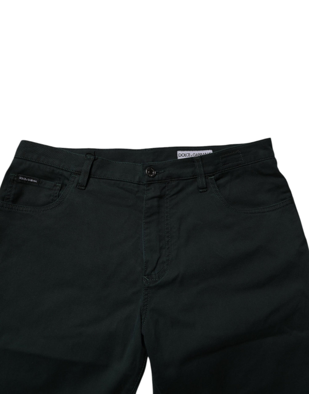 Dolce & Gabbana Dark Green Cotton Loose Men's Denim Jeans