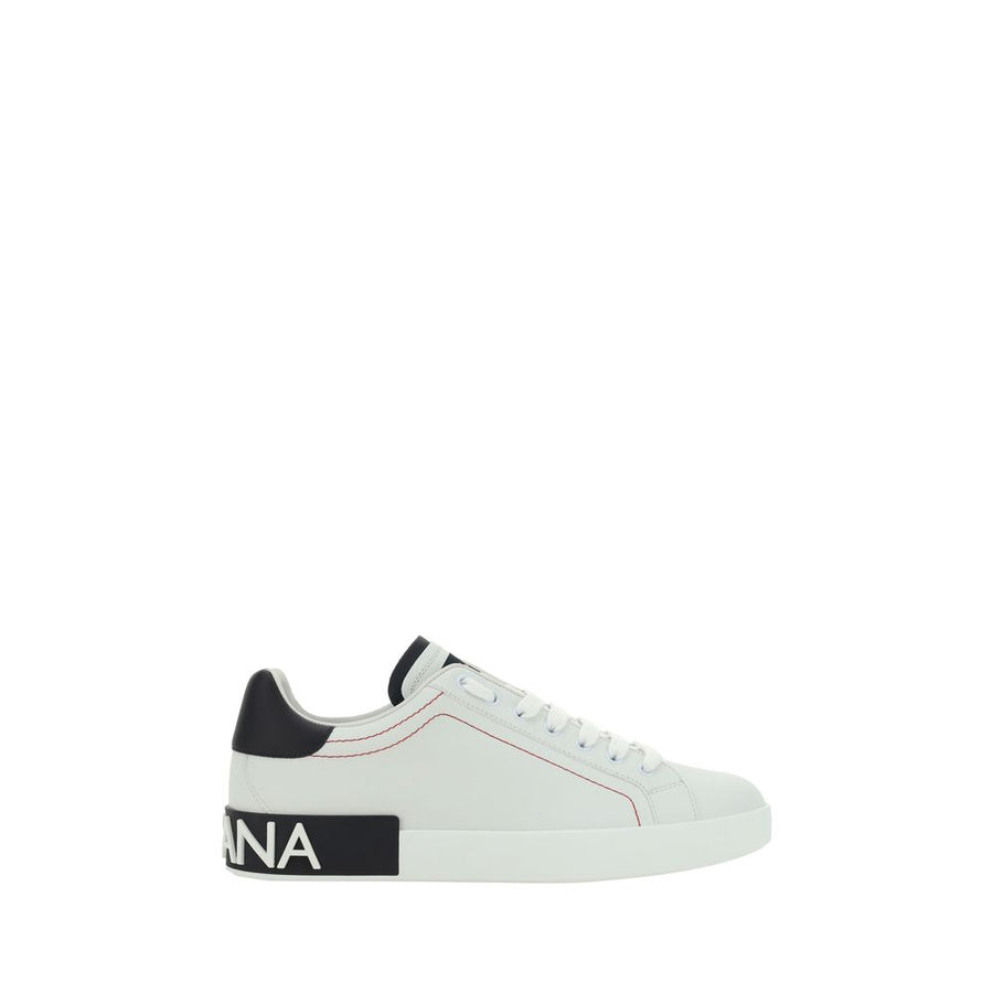 Dolce & Gabbana White Bos Taurus Calfskin Low-Top Sneakers