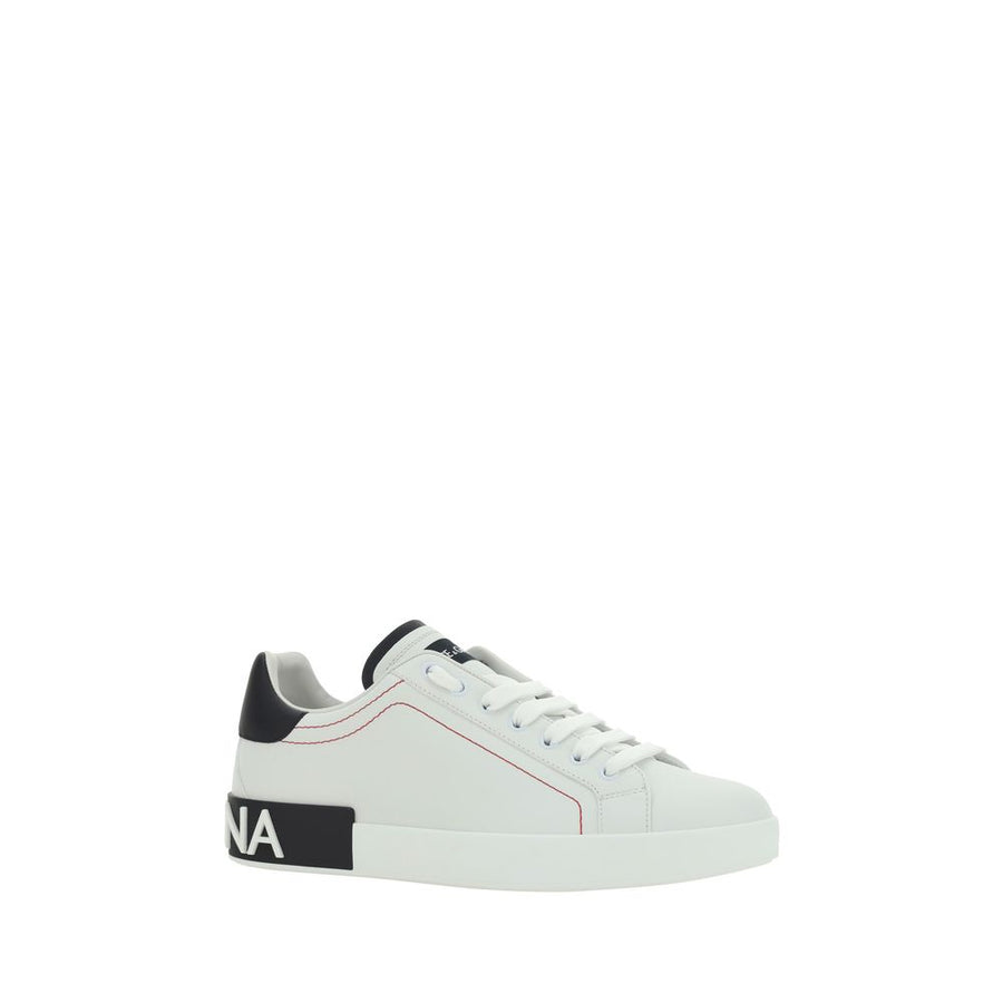 Dolce & Gabbana White Bos Taurus Calfskin Low-Top Sneakers