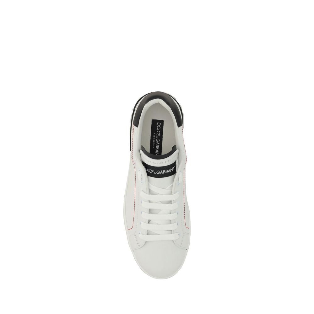 Dolce & Gabbana White Bos Taurus Calfskin Low-Top Sneakers