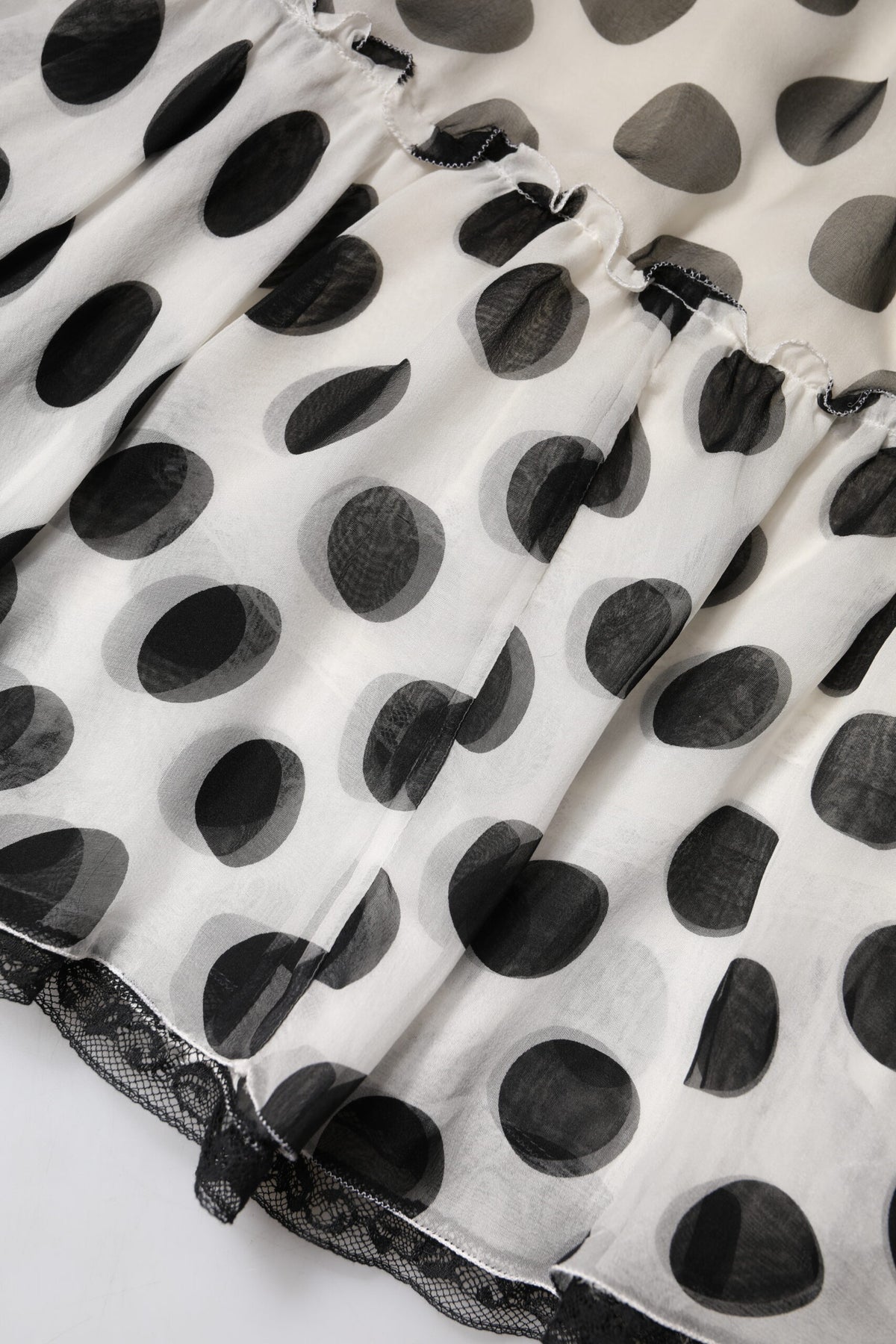 Dolce & Gabbana Weiß Schwarz Polka Dots Knielanger Rock