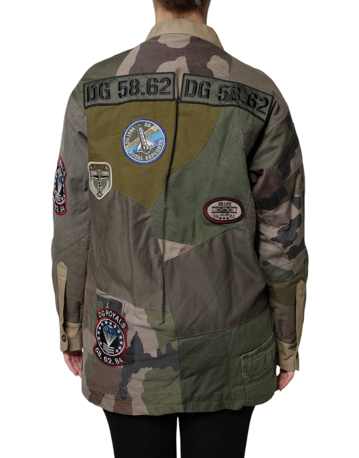 Dolce & Gabbana Cotton Military Green Button Up Jacket