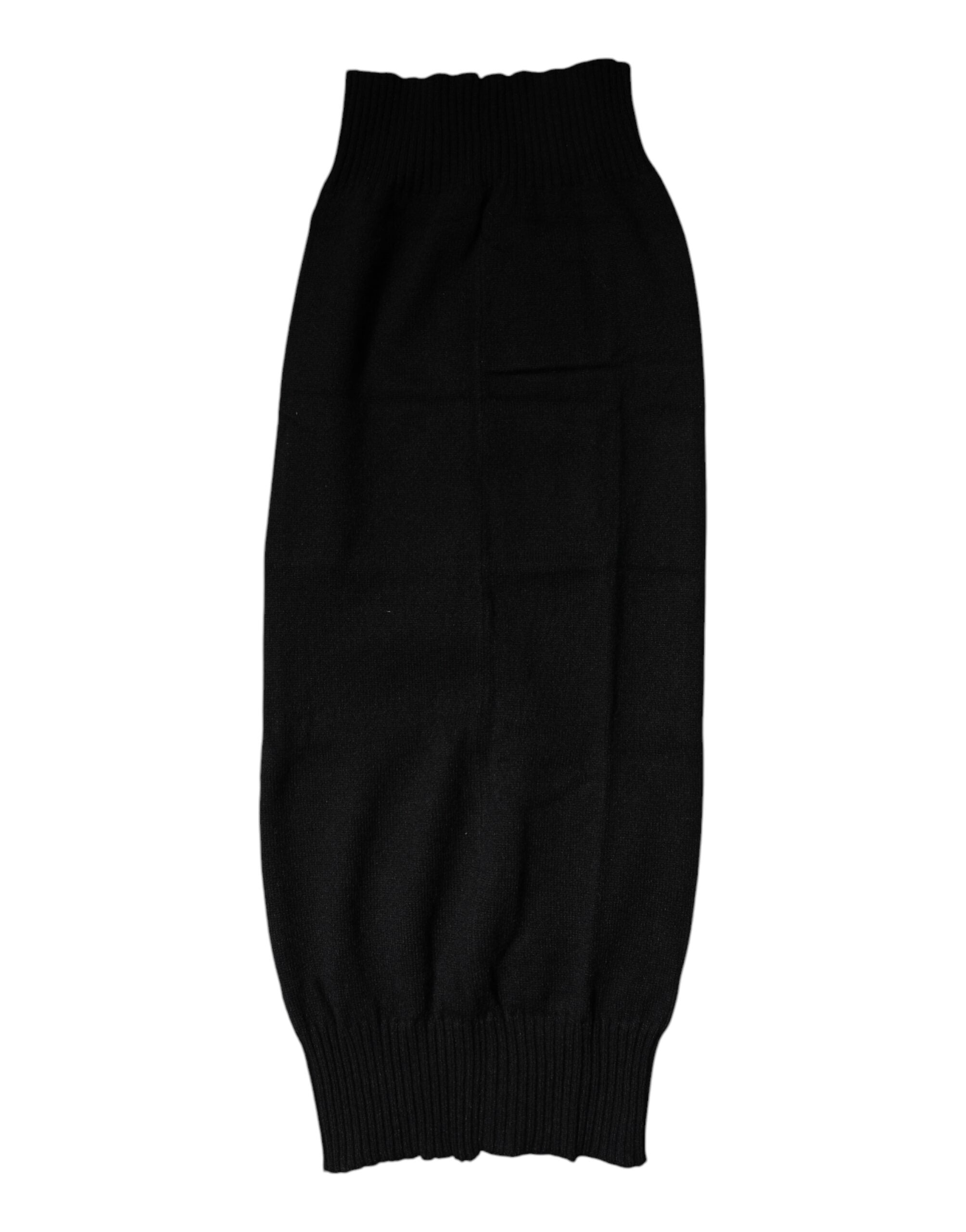 Dolce & Gabbana Schwarzer Kaschmir Strick-Halswärmer Foulard-Schal
