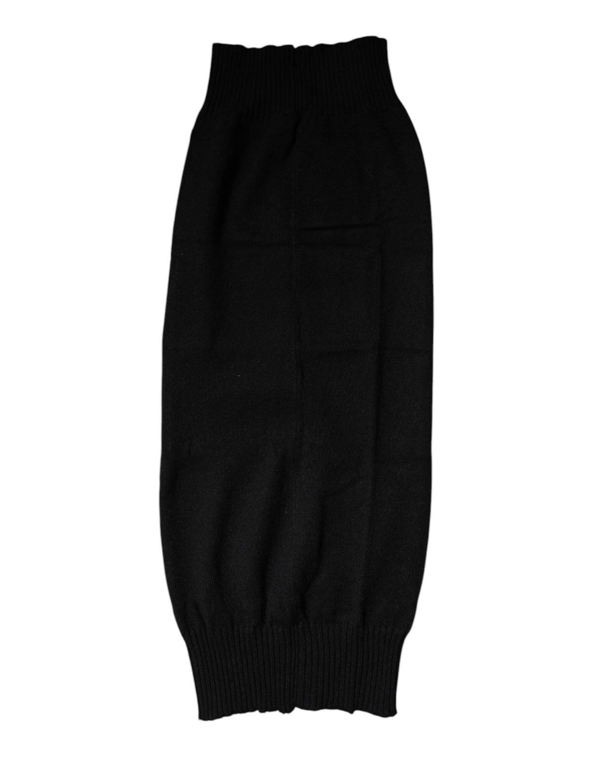 Dolce & Gabbana Black Cashmere Knit Neck Warmer Foulard Scarf