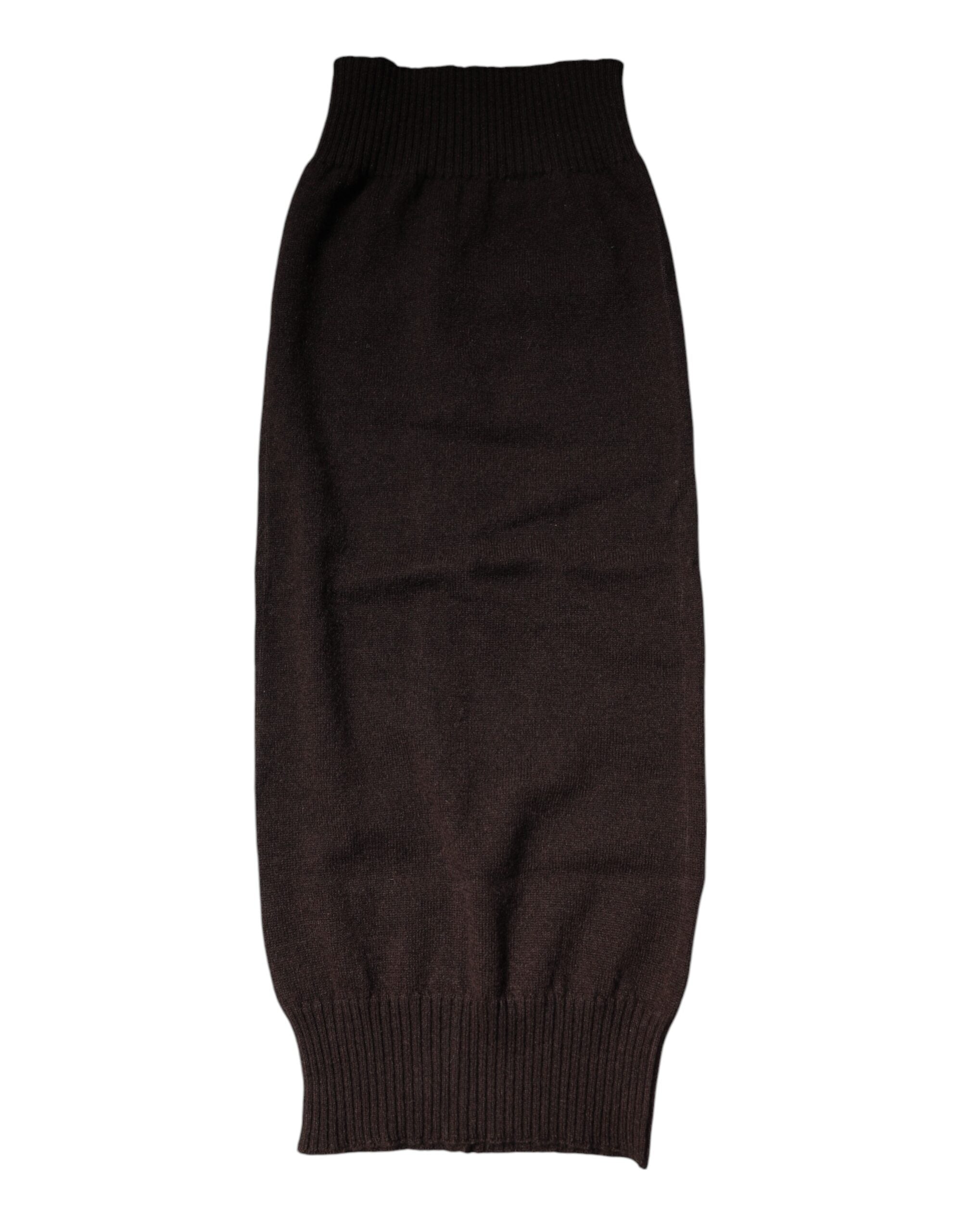 Dolce & Gabbana Brauner Kaschmir-Nackenwärmer gestrickt Foulard-Schal