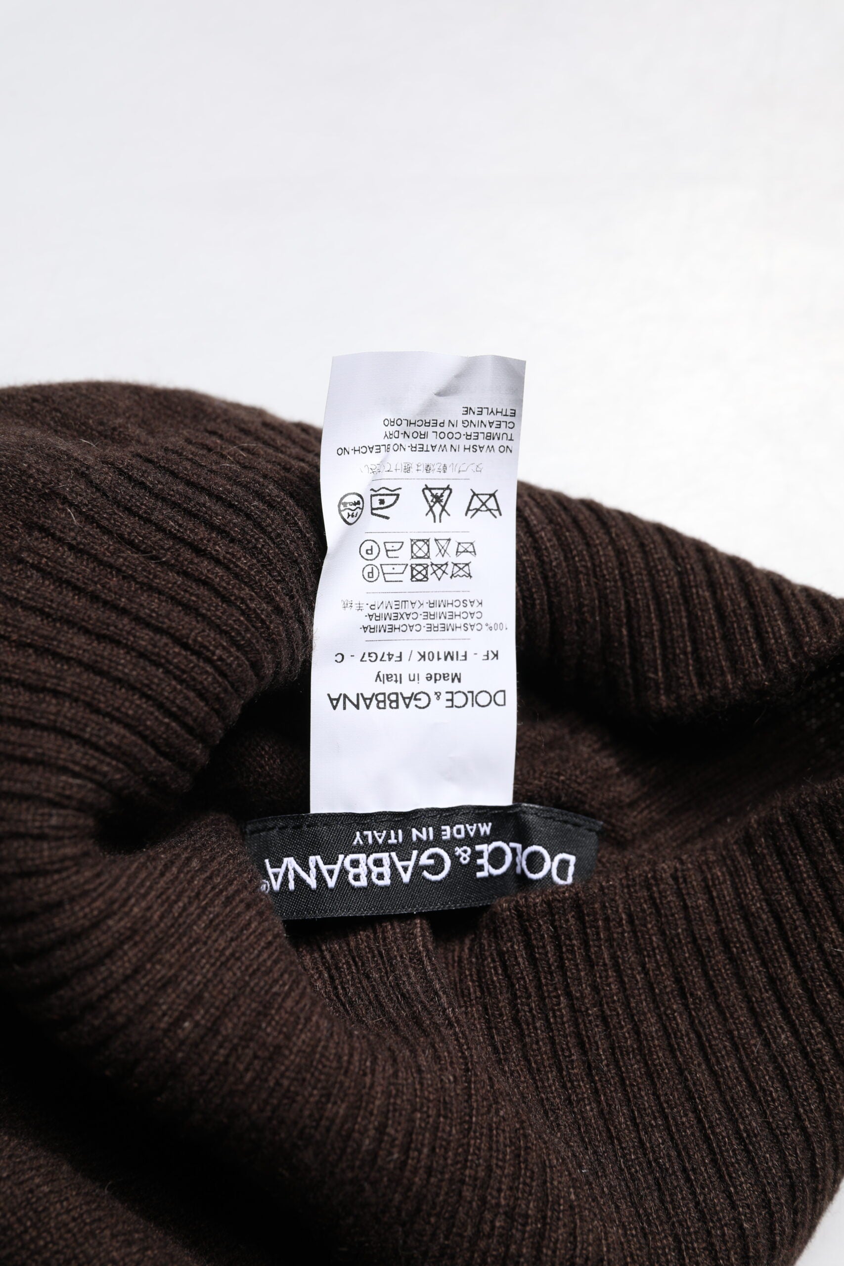 Dolce & Gabbana Brauner Kaschmir-Strickschal/Foulard