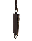Dolce & Gabbana Braunes Kalbsleder Lanyard Logo Kartenetui Geldbörse