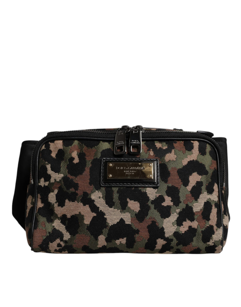 Dolce & Gabbana Multicolor Leopard DG Logo Gürtel Bauchtasche