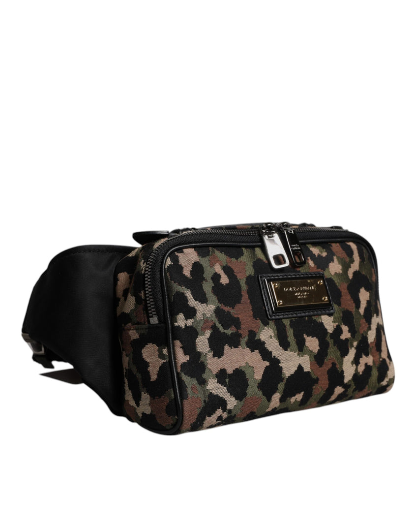 Dolce & Gabbana Multicolor Leopard DG Logo Gürtel Bauchtasche