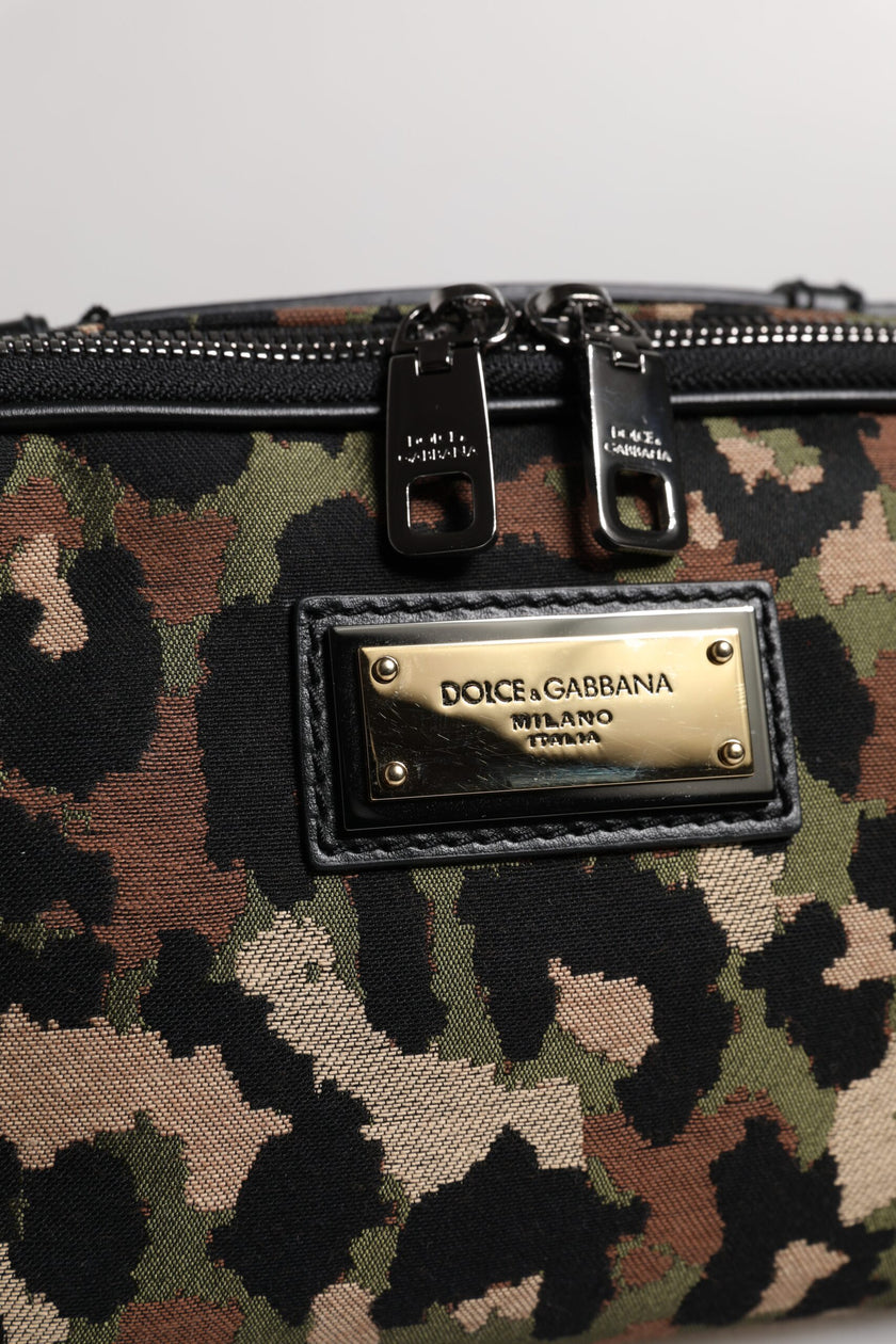 Dolce & Gabbana Multicolor Leopard DG Logo Gürtel Bauchtasche