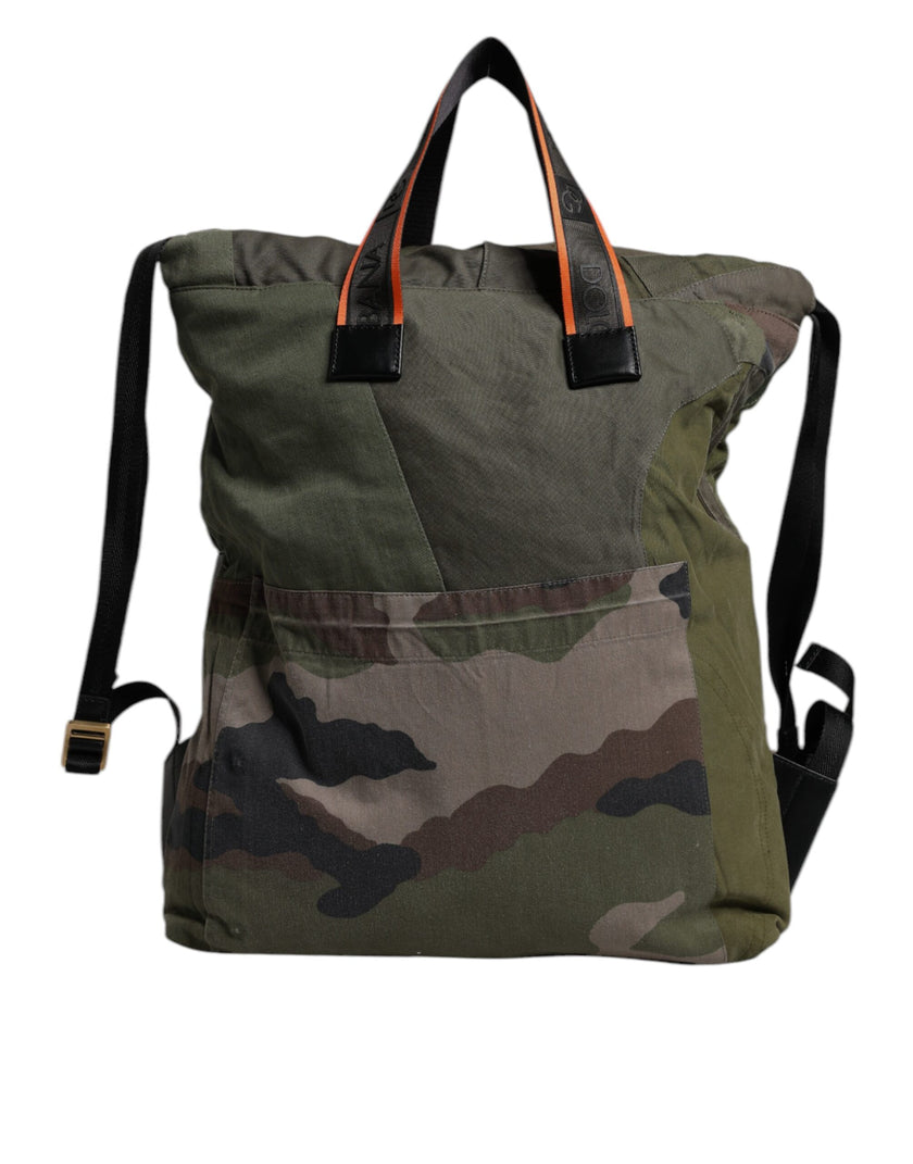 Dolce & Gabbana Militär Grün Patchwork Rucksack Rucksack Tasche