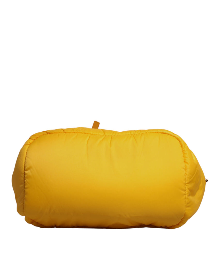 Dolce & Gabbana Gelbe Orange Nylon Logo Plakette Hand Schulter Duffle Tasche
