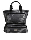 Dolce & Gabbana Grey Camouflage Cotton Multi-Compartment Tote Bag