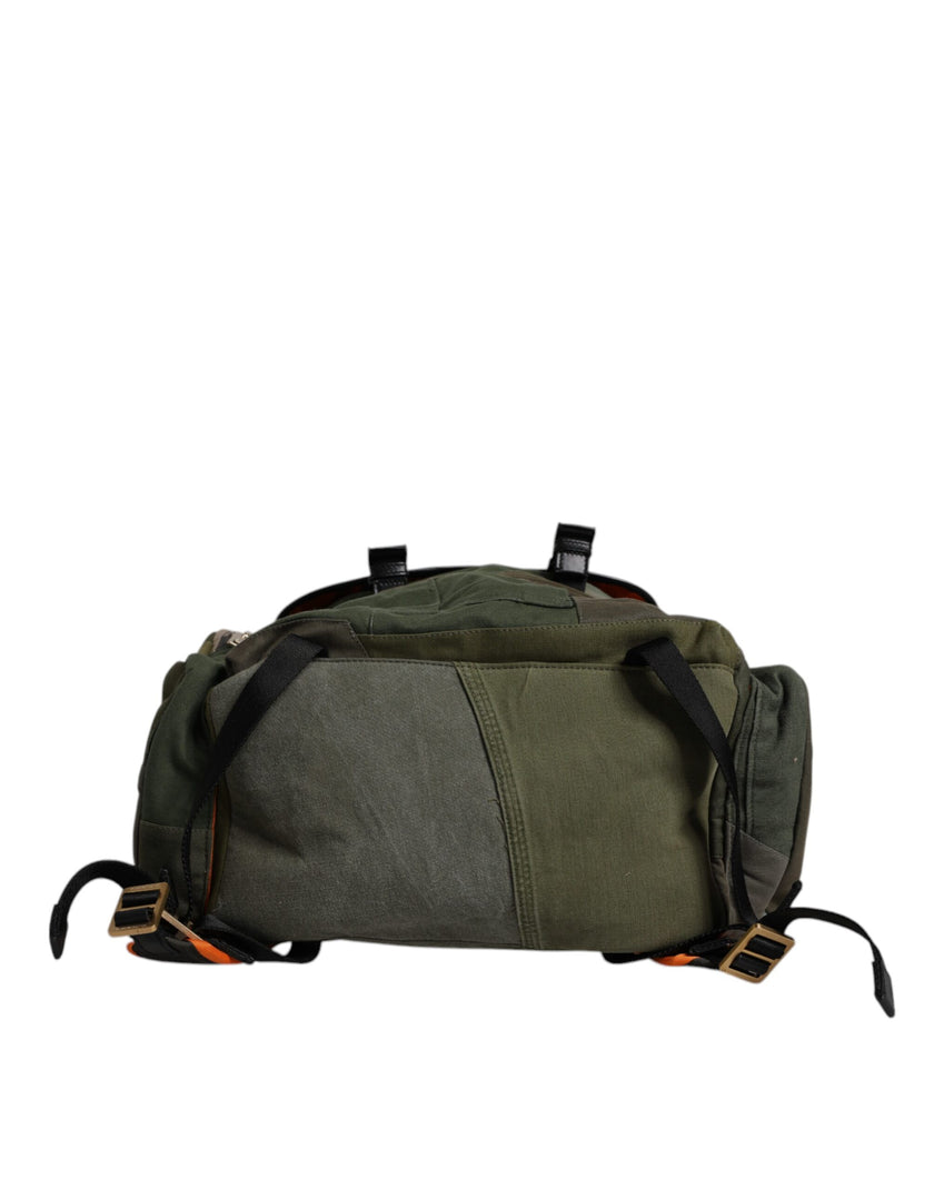 Dolce & Gabbana Militärgrünes Patchwork-Reiserucksacktasche