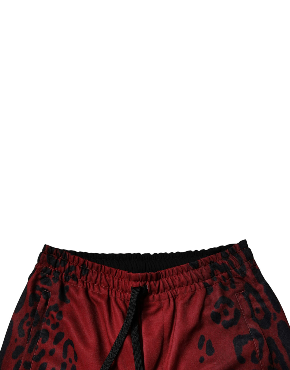 Dolce & Gabbana Red Leopard Print Polyester Men's Jogger Pants
