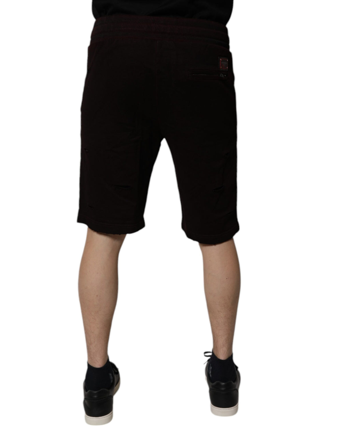 Dolce & Gabbana Maroon Cotton Sweatshorts Men's Bermuda Shorts