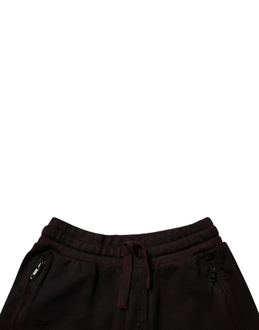 Dolce & Gabbana Bordeauxrote Baumwoll-Sweatshorts für Herren Bermuda Shorts