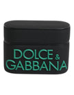Dolce & Gabbana Schwarz Orange Silikon geprägtes Logo Airpods Case