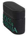 Dolce & Gabbana Schwarz Orange Silikon geprägtes Logo Airpods Case