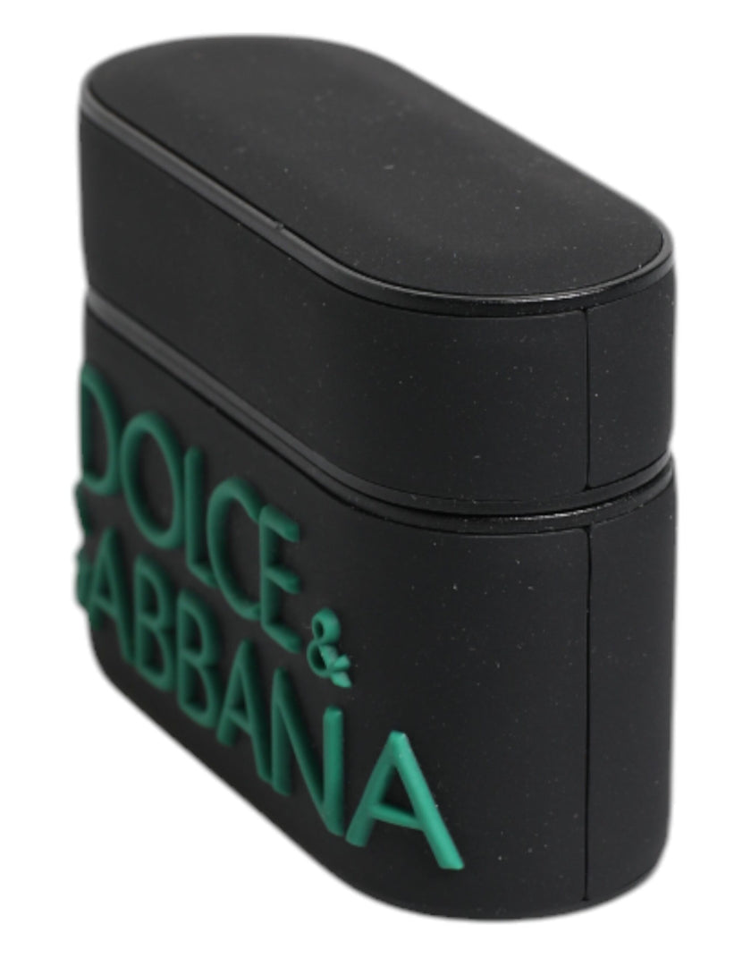 Dolce & Gabbana Schwarz Orange Silikon geprägtes Logo Airpods Case