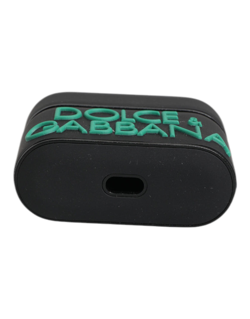 Dolce & Gabbana Schwarz Orange Silikon geprägtes Logo Airpods Case