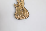 Dolce & Gabbana Gold Messing Logo Perlen Gitarre Anstecknadel Brosche