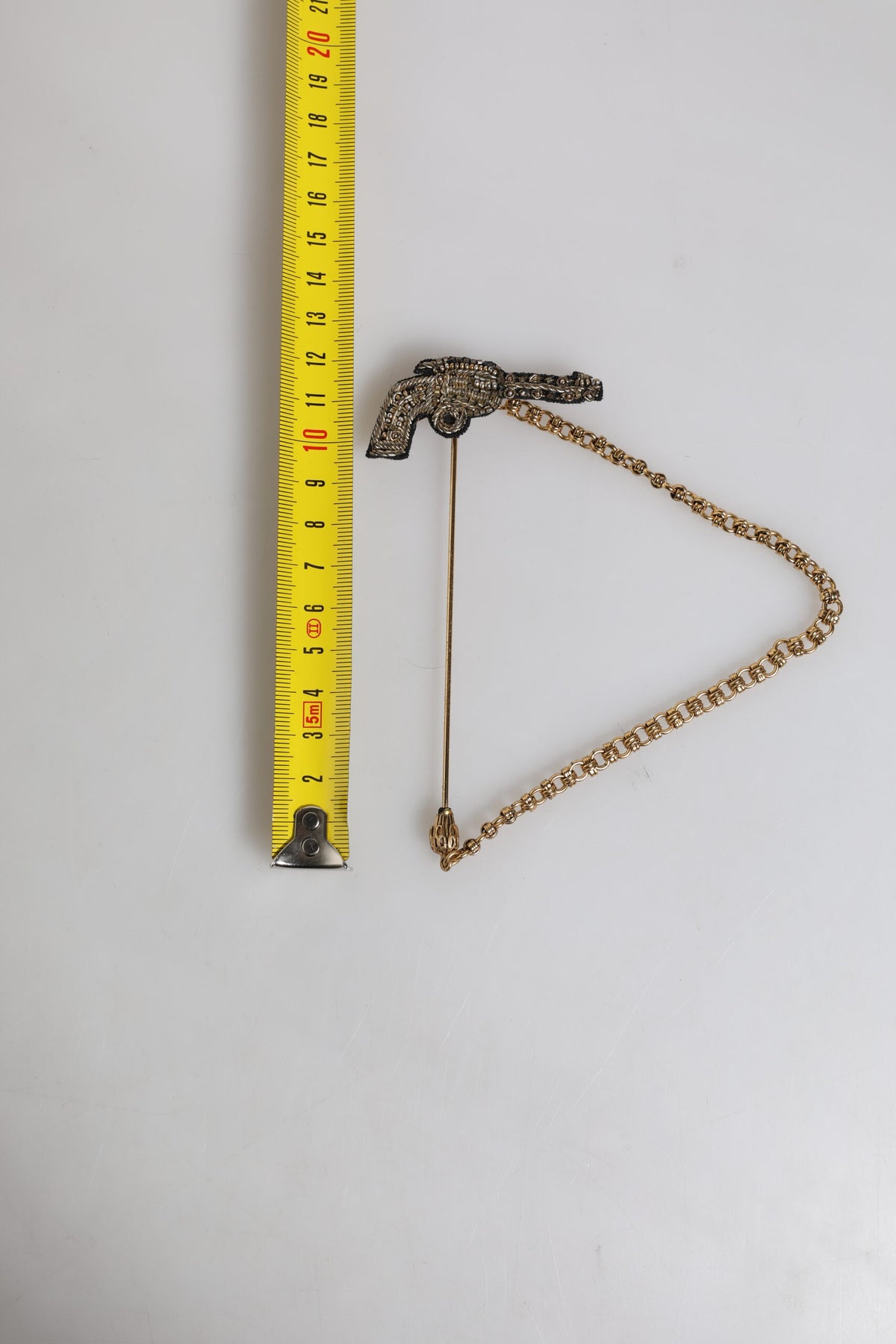 Dolce & Gabbana Black Gold Brass Copper Revolver Brooch Pin
