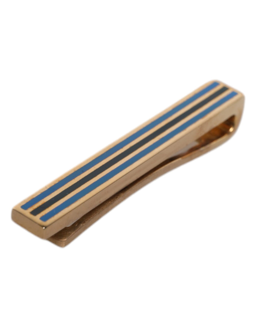 Dolce & Gabbana Gold Tone Brass Logo Tie Clip Bar