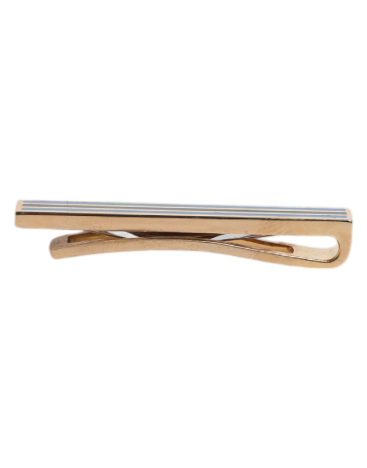 Dolce & Gabbana Gold Tone Brass Logo Tie Clip Bar