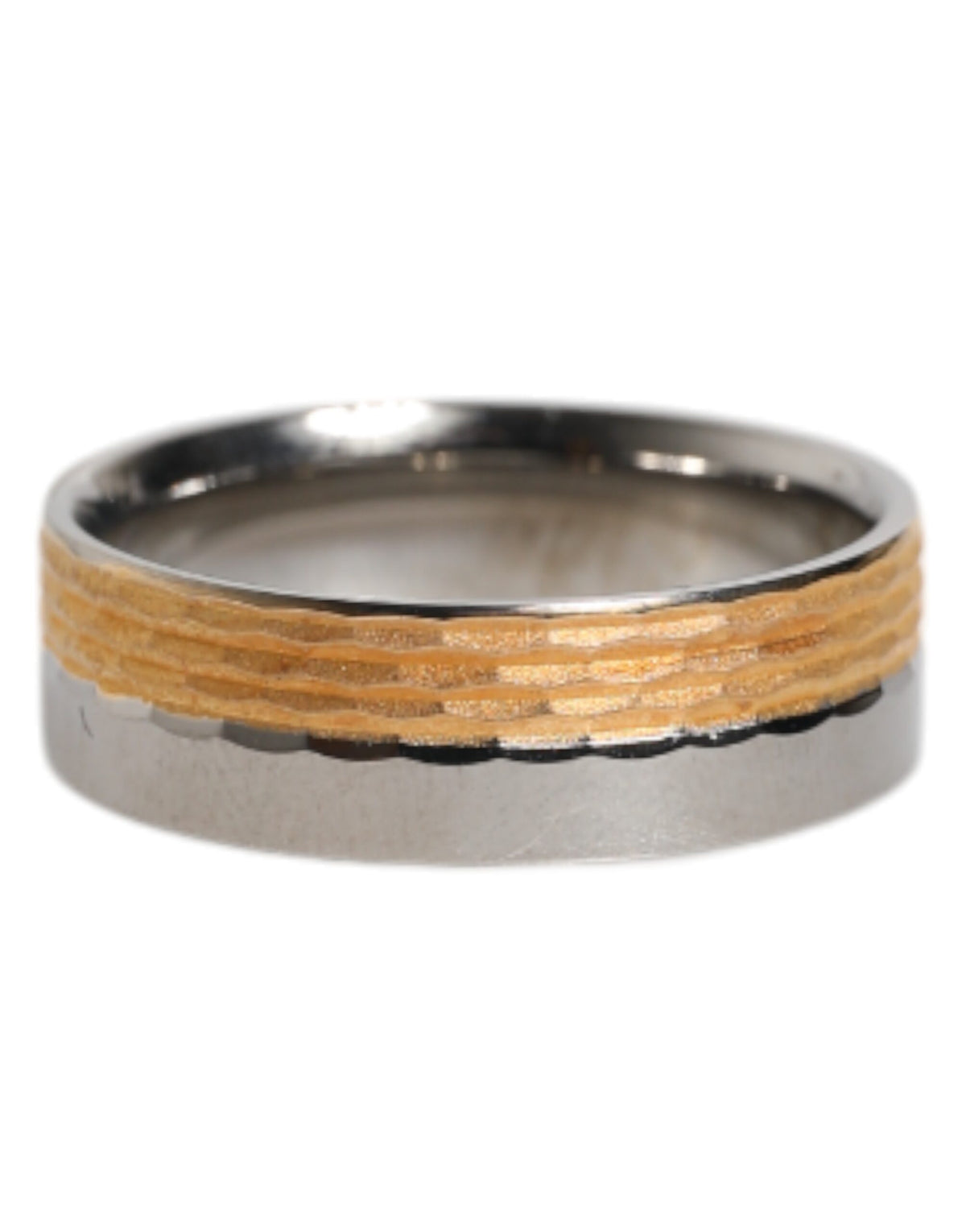 Dolce & Gabbana Gold-Tone Silver-Tone Real Brass DG Logo Ring