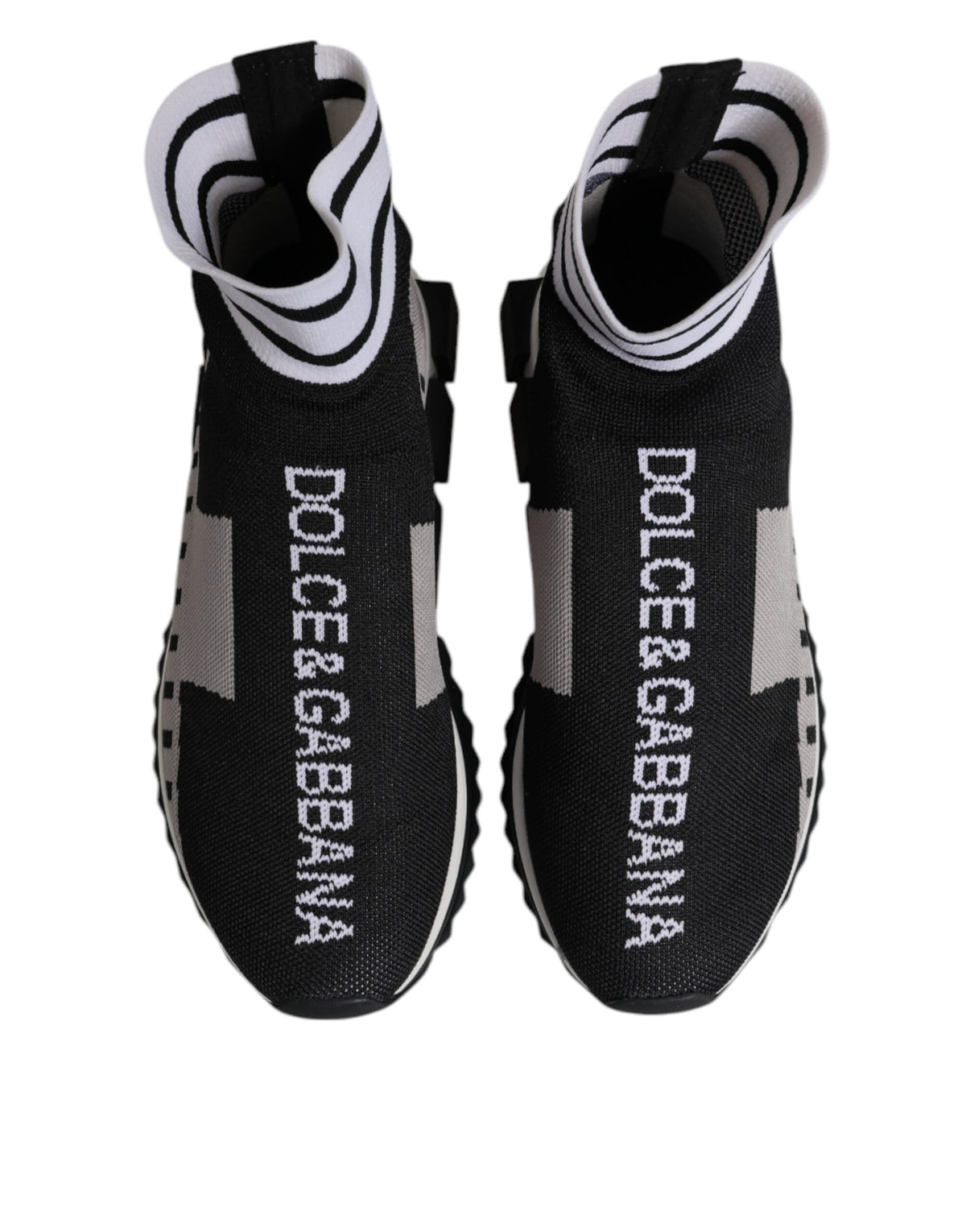 Dolce & Gabbana Schwarz Grau Sorrento Socken Frauen Turnschuhe Schuhe