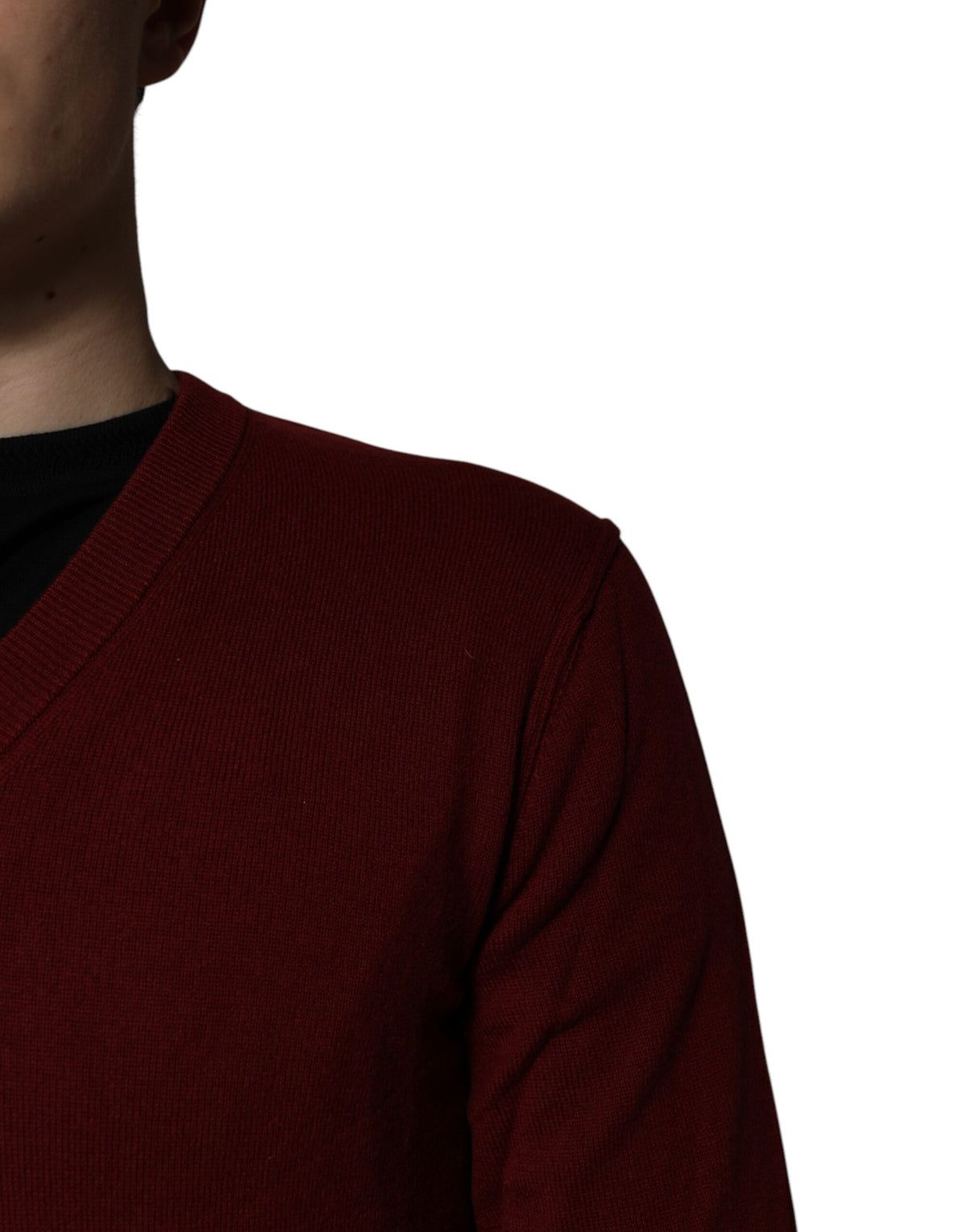 Dolce & Gabbana Men's Chestnut V-Neck Cashmere Sweater