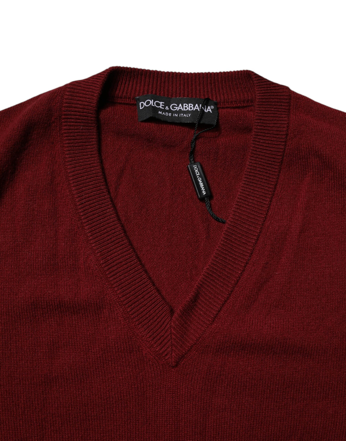 Dolce & Gabbana Men's Chestnut V-Neck Cashmere Sweater