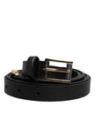 Dolce & Gabbana schwarzer Kalbsledergürtel mit klassischer Metallschnalle mit Logo