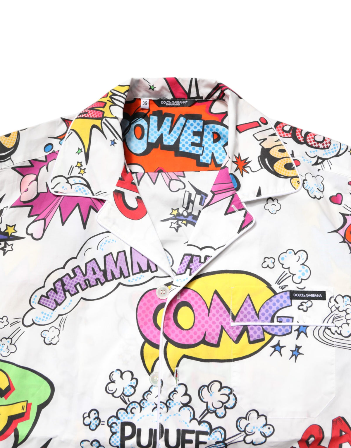 Dolce & Gabbana White Cartoon Print Cotton Men's Pajama Set