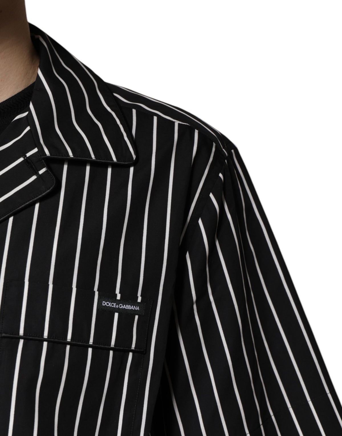 Dolce & Gabbana Black White Stripe Cotton Men's Pajama Set Sleepwear