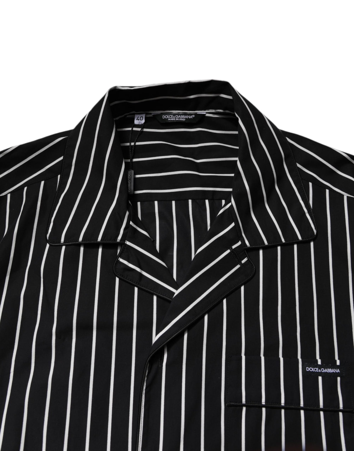 Dolce & Gabbana Black White Stripe Cotton Men's Pajama Set Sleepwear