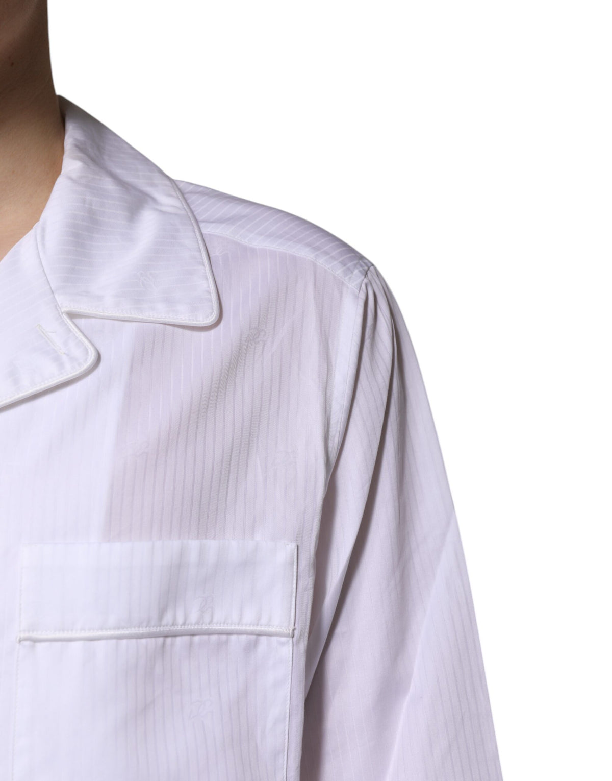 Dolce & Gabbana White Cotton Shirt Trousers Pyjama Set Sleepwear