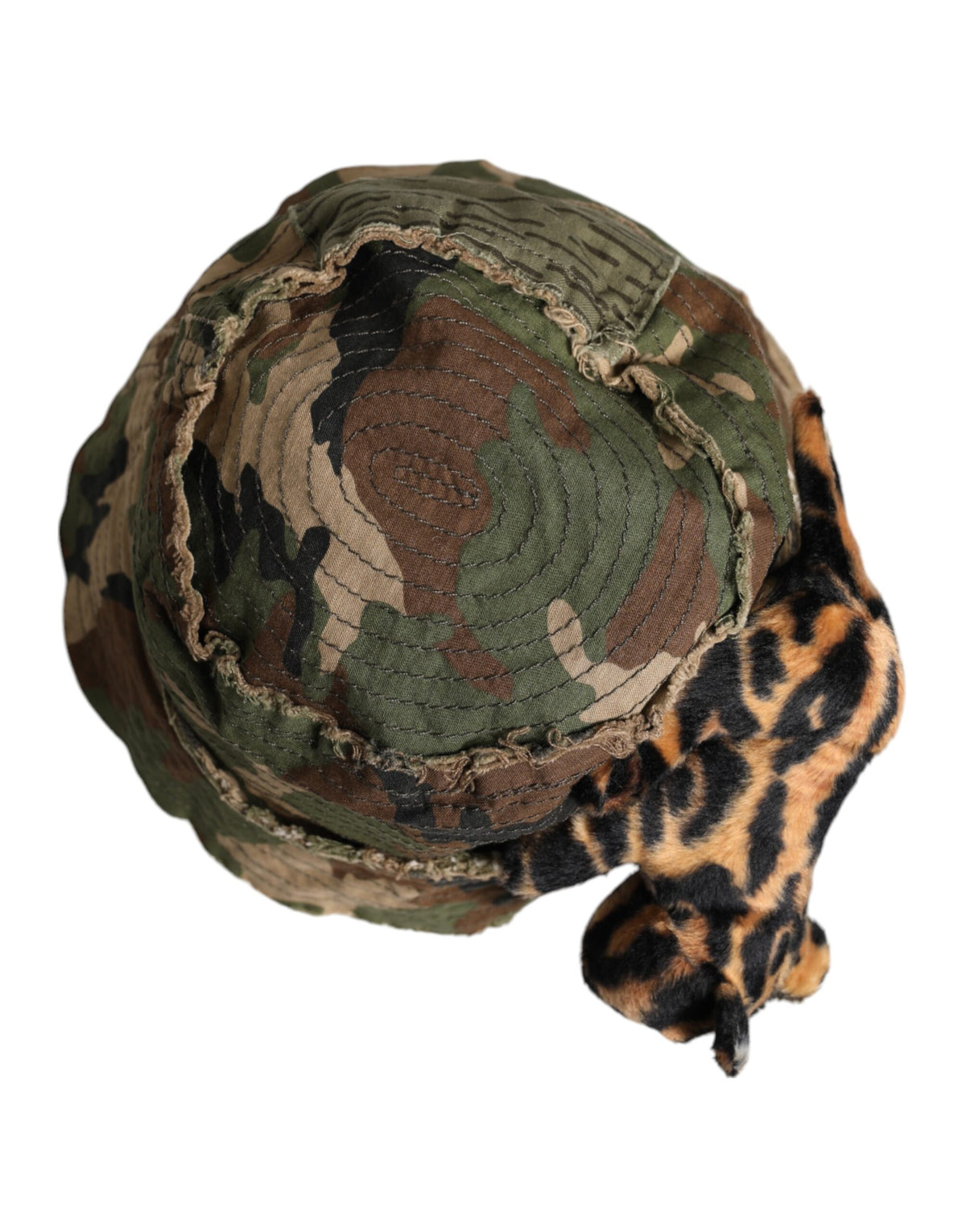 Dolce & Gabbana Multicolor Leopard Embellished Wide Brim Bucket Hat
