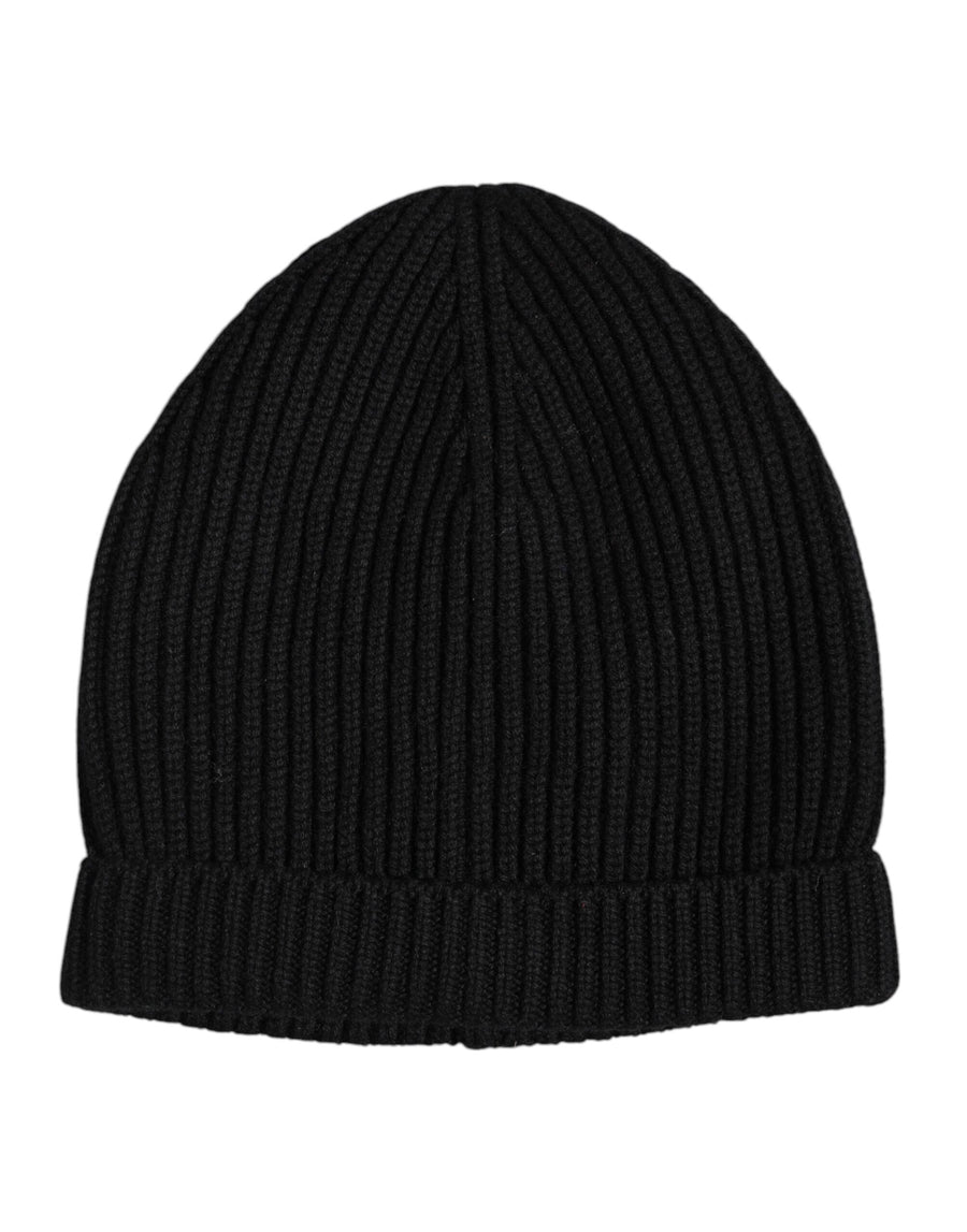 Dolce & Gabbana Black Cashmere Knit Winter Beanie