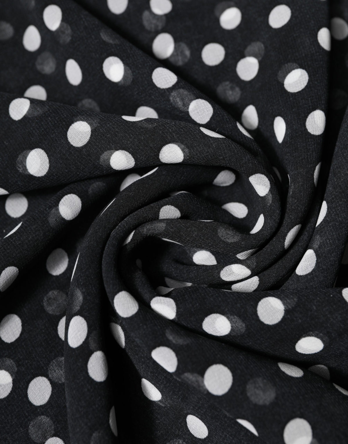 Dolce & Gabbana Schwarzer gepunkteter Polyester-Wickeltuchschal