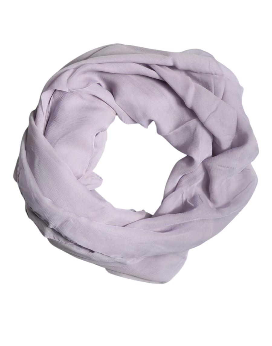 Dolce & Gabbana Purple Silk Scarf Rectangle Wrap Scarf