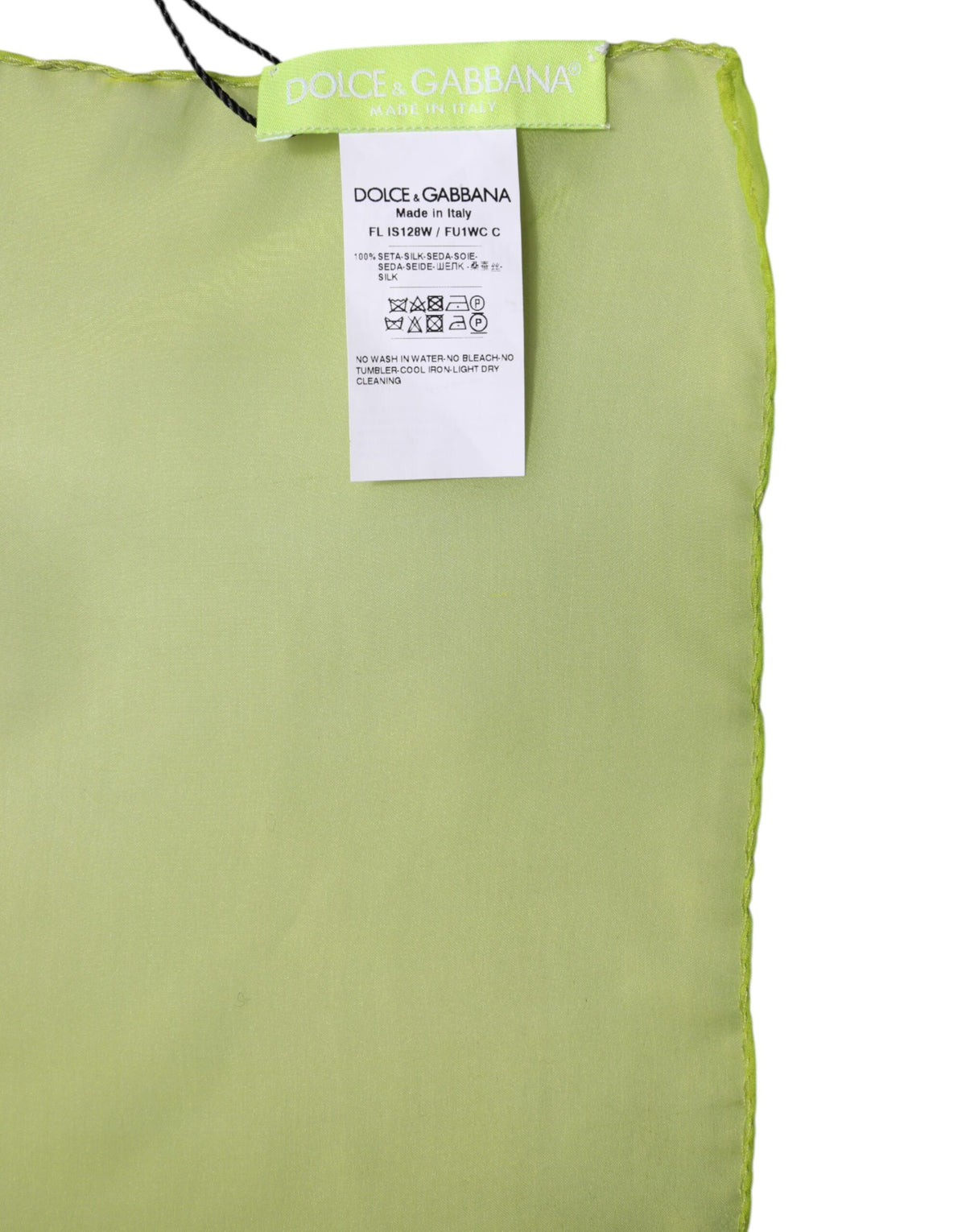 Dolce & Gabbana Green Silk Scarf Rectangular Wrap Scarf Neck Warmer Scarf