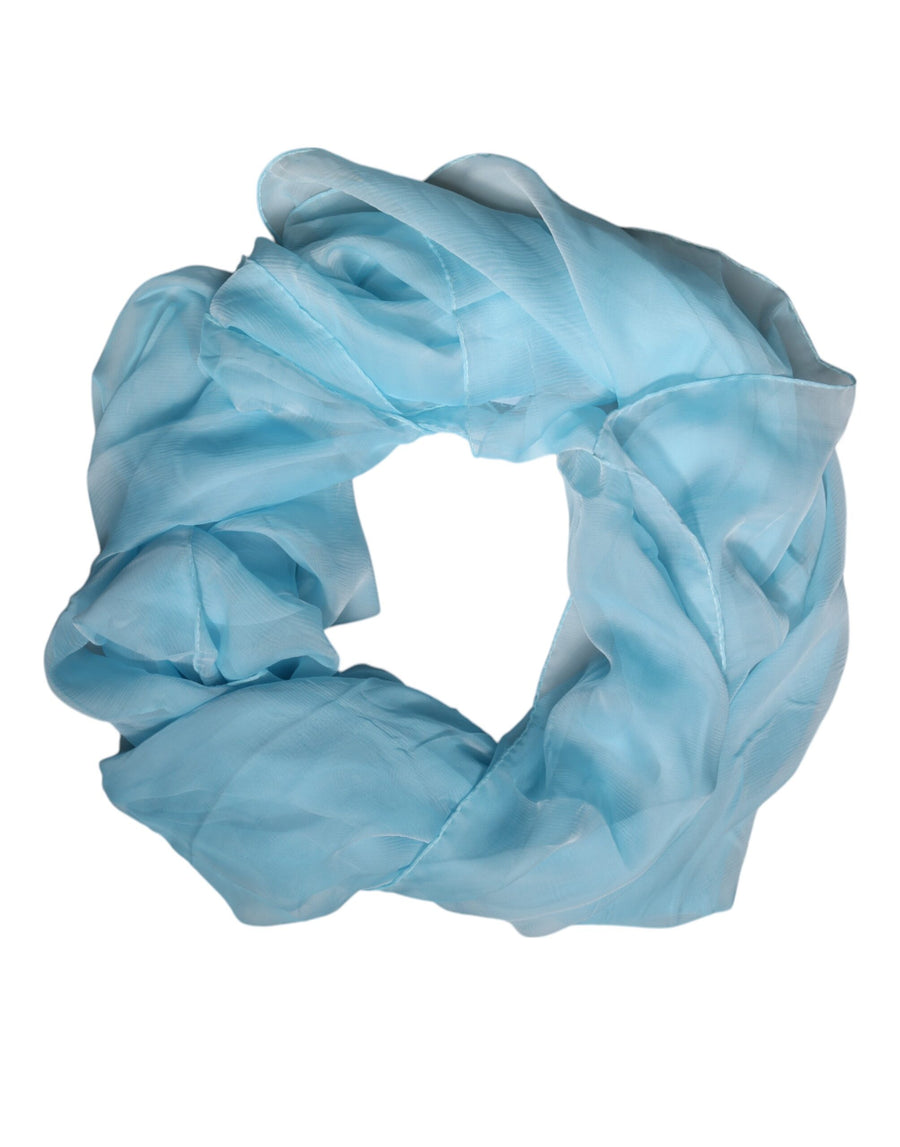 Dolce & Gabbana Light Blue Silk Rectangular Wrap Scarf