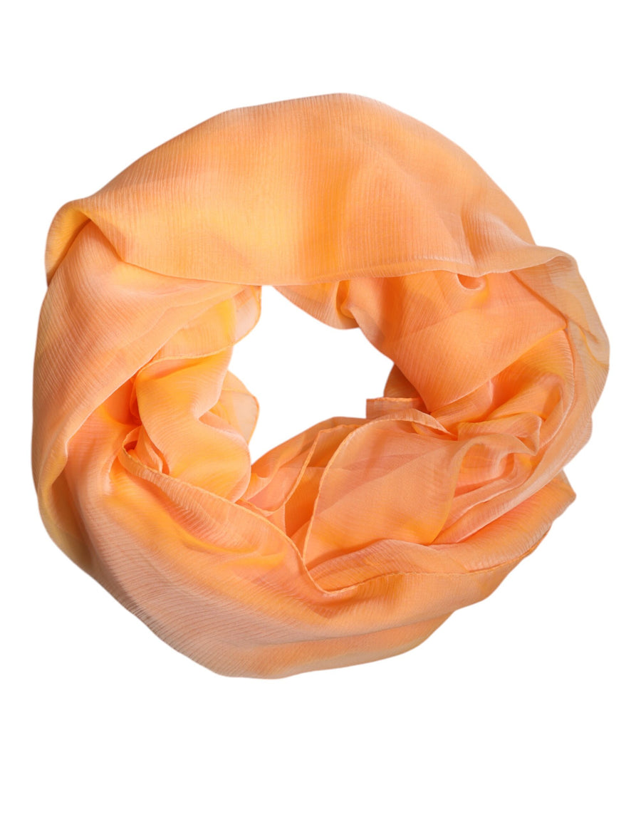 Dolce & Gabbana Orange Rectangular Silk Scarf with Wrap