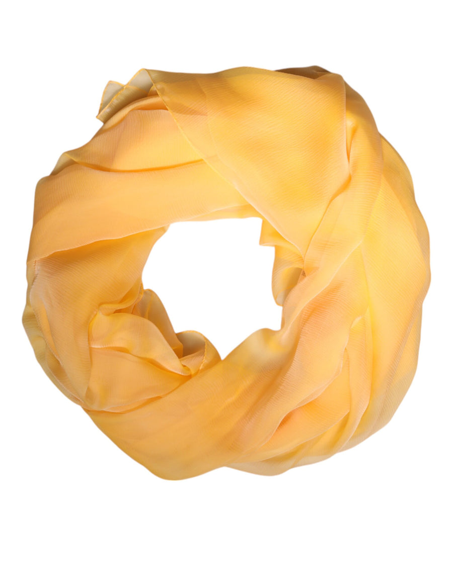 Dolce & Gabbana Yellow Silk Scarf Rectangle Wrap Scarf