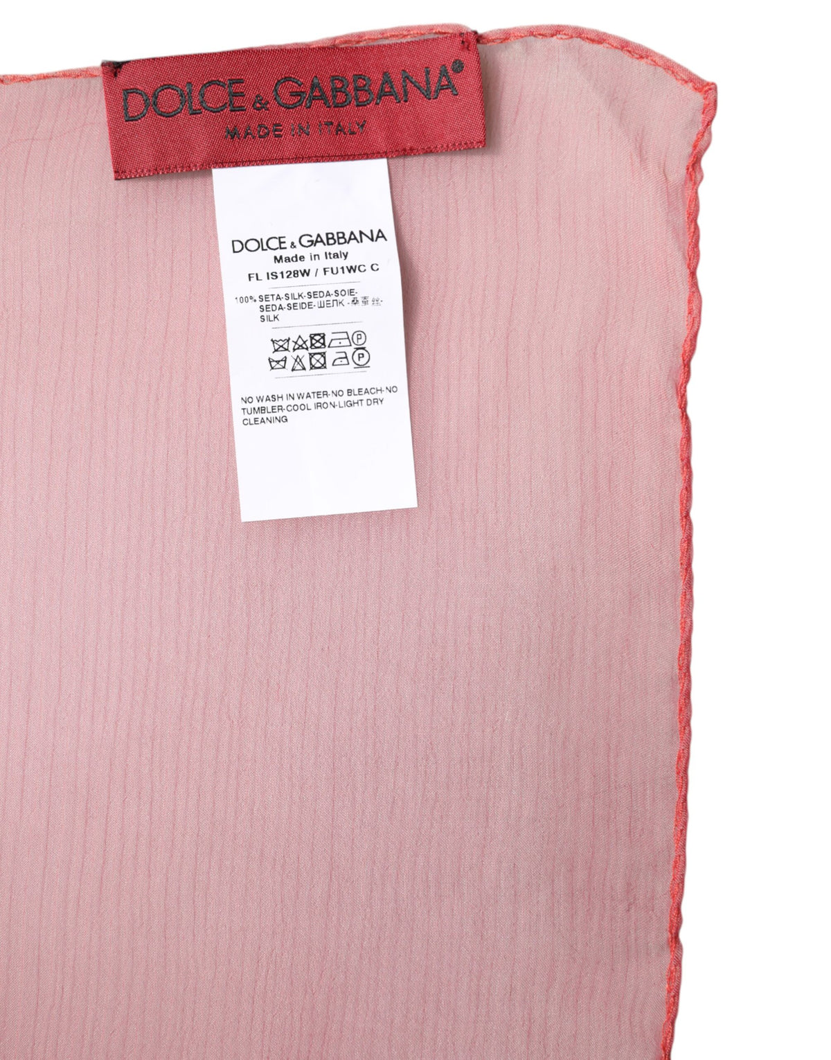 Dolce & Gabbana Pink Silk Rectangle Women's Wrap Scarf Shawl