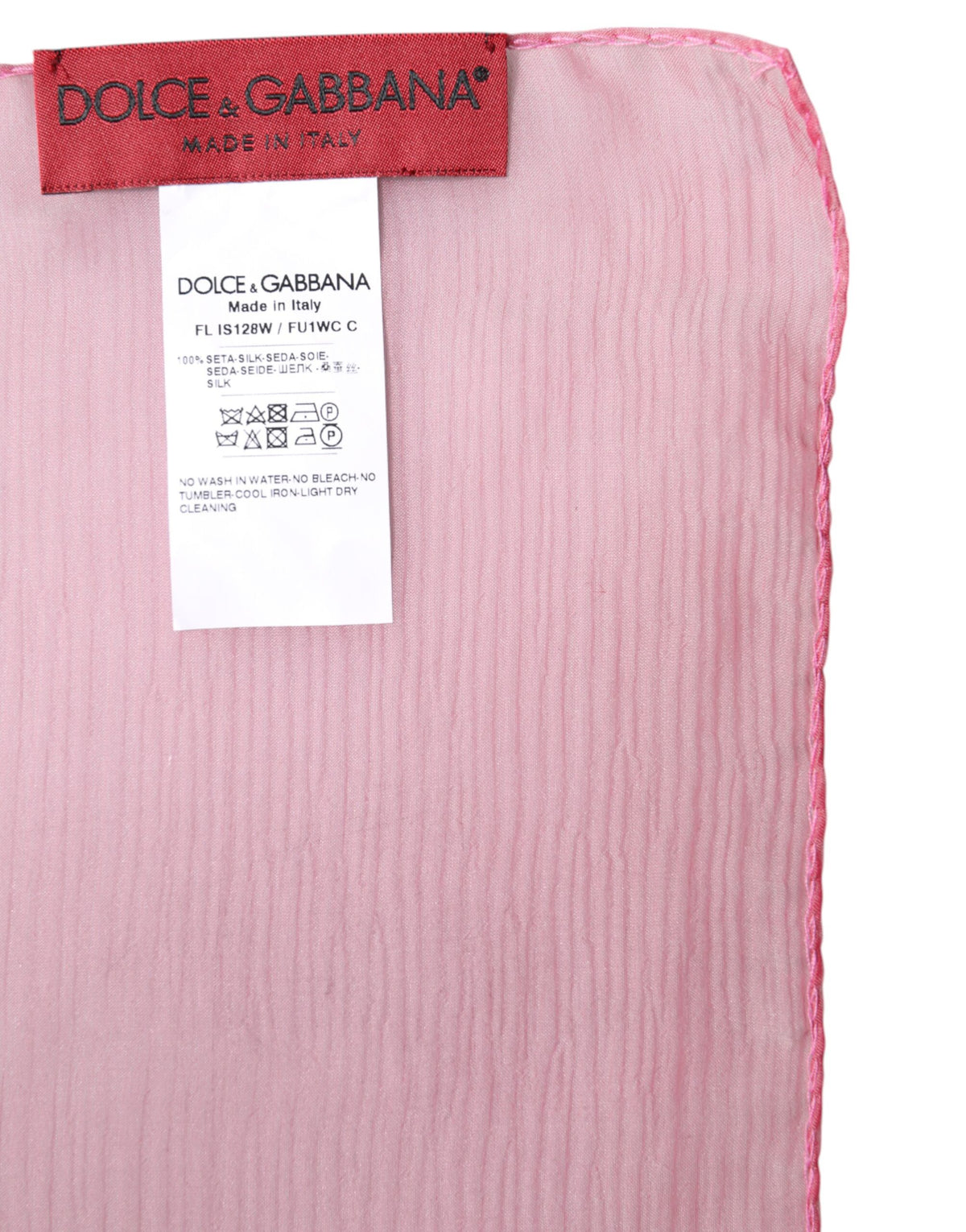 Dolce & Gabbana Pink Silk Rectangle Women's Wrap Scarf Shawl