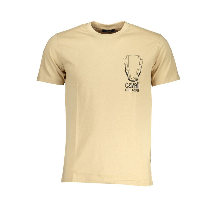 Cavalli Class Men's Beige Cotton T-Shirt